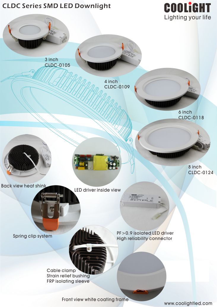 8inch 30W CLDC recessed LED downlight-1